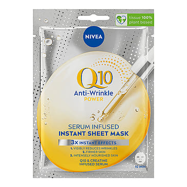 NIVEA Q10 Anti-Wrinkle Power Sheet Mask Q10 Serum Infused Firming Sheet Mask
