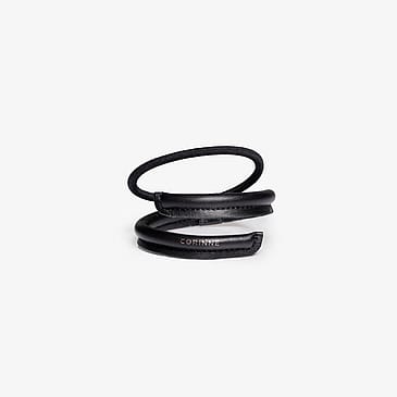 Corrine Leather Band Short Narrow Bendable Black