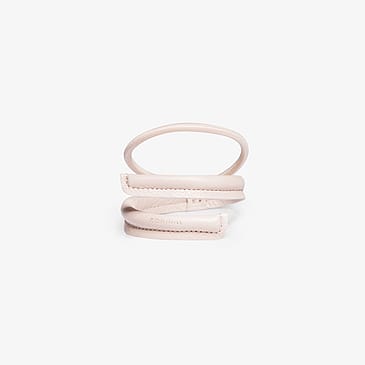 Corrine Leather Band Short Narrow Bendable Cream