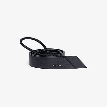 Corrine Leather Band Long Black