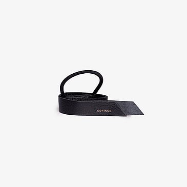 Corrine Leather Band Short One Layer Black