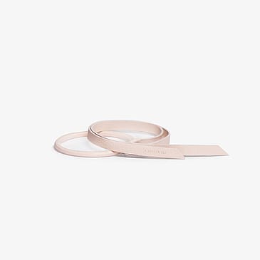 Corrine Leather Band Short Narrow Cream