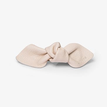 Corinne Leather Bow Big On Hair Clip Cream