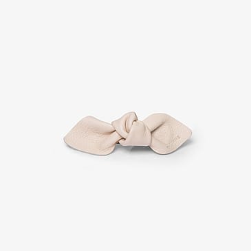 Corinne Leather Bow Small On Hair Clip Cream