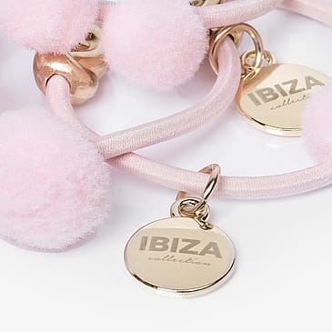 Corinne Hairtie Pompom "Ibiza" 3-Pack Pink