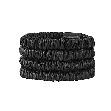 Lenoites Mulberry Silk Skinny Scrunchie Black