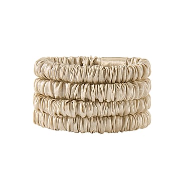 Lenoites Mulberry Silk Skinny Scrunchie Beige
