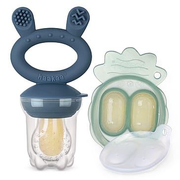 Haakaa Food Feeder + Mini frysebakke Steel Blue