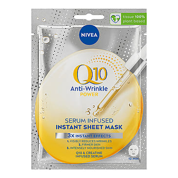 NIVEA Q10 Anti-Wrinkle Power Sheet Mask Q10 Serum Infused Firming Sheet Mask