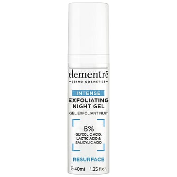 elementrē Exfoliating Night Gel - 8% Glycolic, Lactic, Salicylic Acids 40 ml