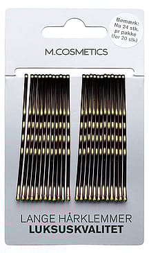 M.COSMETICS Brune Lange Hårklemmer Lux 24 stk Brun