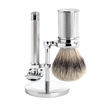 Mühle Shaving Barbersæt med DE-Skraber, holder & kost