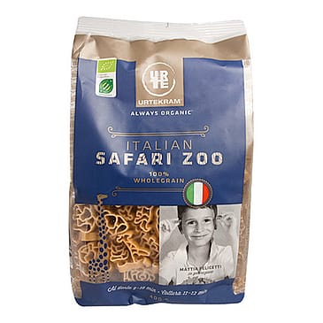 Urtekram Fuldkornspasta safari dyr Ø 400 g