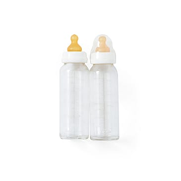 HEVEA Glas Sutteflaske 2-pak Hvid 120 ml