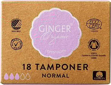 Ginger Organic Tampon u/indføring - Normal 18 stk