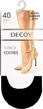 Decoy Footies lasercut Strømpebukser 2-pak Sort 37-41