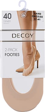Decoy Footies lasercut Strømpebukser 2-pak Sand 40 Den. 37-41