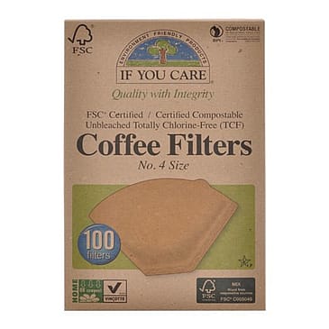 If you care Kaffefiltre str. 4 ubleget 100 stk.