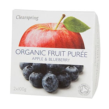 Clearspring Frugtpuré blåbær, æble Ø 200 g