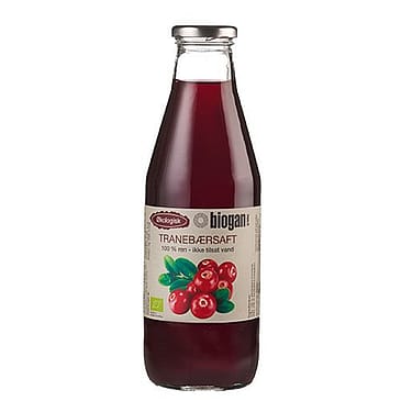 Biogan Tranebærsaft 100% Ren saft Ø 750 ml