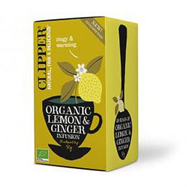 Clipper Citron & Ingefær Te Ø 20 breve