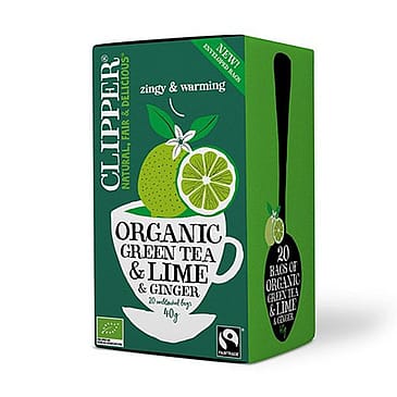 Clipper Grøn Te m. Lime & Ingefær Ø 20 breve