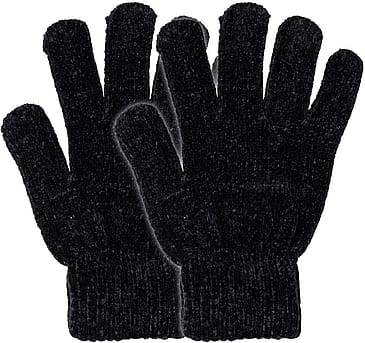 Laze Chenille handske 2-pak Sort Onesize