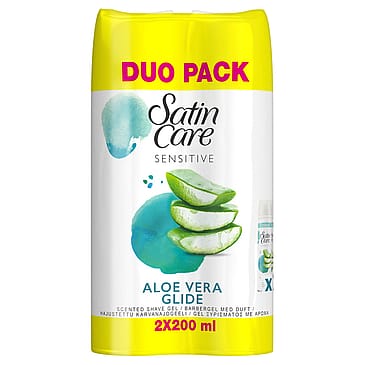 Gillette Satin Care Shaving Gel Aloe Vera 2x200 ml