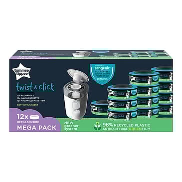 Tommee Tippee Sangenic Twist & Click Blee Poser 12 stk.