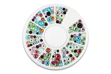 Nailster Smykkestenshjul Runde Rhinesten