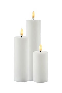 Sirius Smilla Sæt LED Stearinlys 3 stk. Ø5xH10/12,5/15cm Hvid