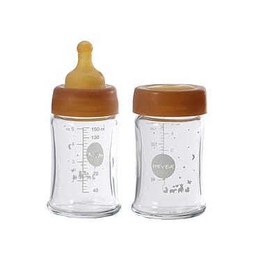 HEVEA Glas Sutteflaske Wide Neck 150 ml