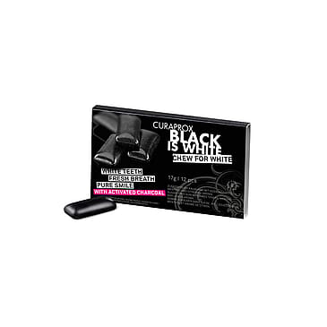Curaprox Black Is White Whitening Tyggegummi med Aktivt Kul 1 pak