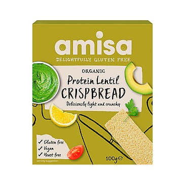 Amisa glutenfri Knækbrød Protein Linse Ø 100 g