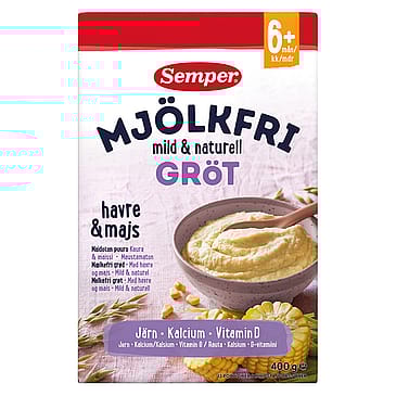 Semper Mælkefri Grød Havre og Majs 400 g