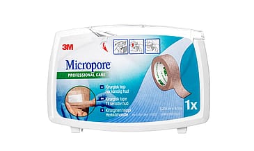 3M Kirurgisk Tape m. dispenser 1,25 cm x 9,1 m