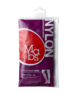 Mabs Nylon Knæstrømpe Wide Sort Sand XL