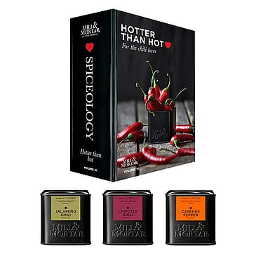 Mill & Mortar Hotter Than Hot Gaveæske Chipotle, Cayenne, Jalapeño
