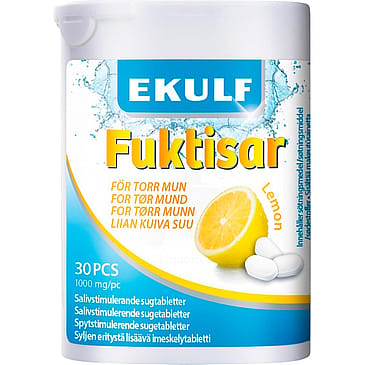 Ekulf Spytstimulerende lemon sugetabletter 30 sugetabl.