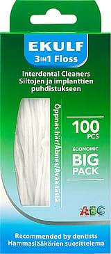 Ekulf Tandtråd 3i1 100 stk