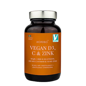 Nordbo Vegan D3, C & Zink 60 kaps.