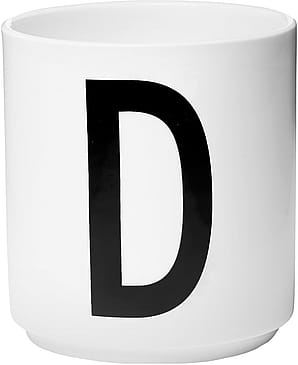 Design Letters Personlig Porcelæn Kop A-Z Hvid D