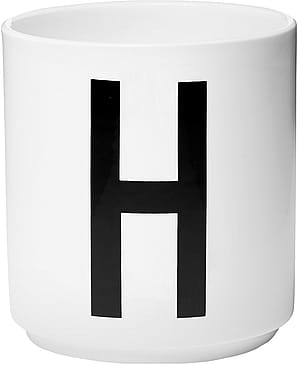 Design Letters Personlig Porcelæn Kop A-Z Hvid H