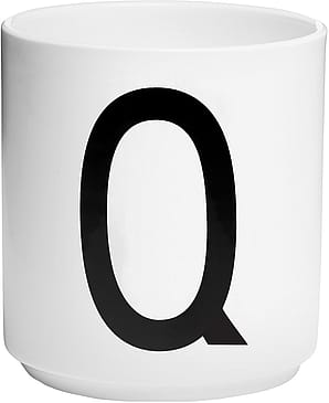 Design Letters Personlig Porcelæn Kop A-Z Hvid Q