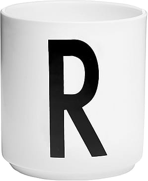 Design Letters Personlig Porcelæn Kop A-Z Hvid R