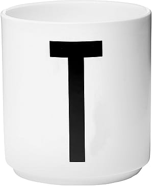 Design Letters Personlig Porcelæn Kop A-Z Hvid T