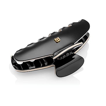 BALMAIN PARIS Hair Couture Cellulose Acetate Pince à Cheveux Large Black White