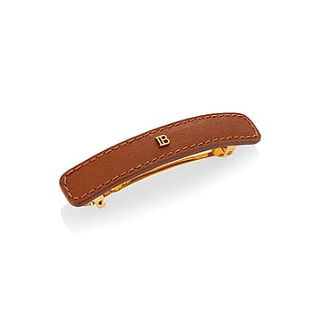 BALMAIN PARIS Hair Couture Cellulose Acetate Pince à Cheveux Cognac Large