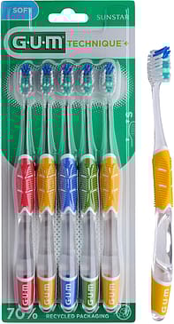 GUM Tandbørste Technique+ Soft 5-pk