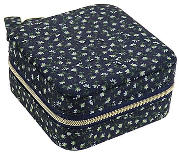 Senze Smykkeskrin med Blomsterprint Navy